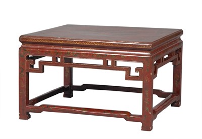Lot 112 - Chinese Red Lacquered Low Table