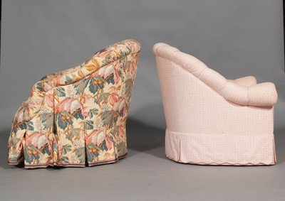 Lot 113 - Two Upholstered Tub Chairs Together with Ottoman