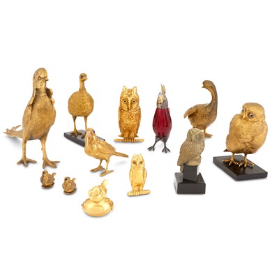 Lot 106 - Group of Gilt-Metal and Bronze Figures of Animals
