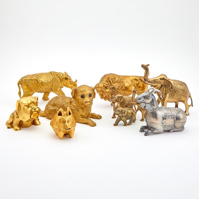 Lot 107 - Group of Metal and Composition Figures of Animals