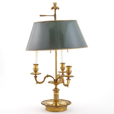 Lot 165 - Brass Three-Light Bouillotte Lamp
