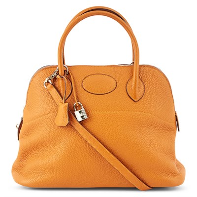 Lot 189 - Hermès Orange Togo Leather 'Bolide 31' Bag