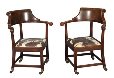 Lot 191 - Pair of William IV Cowhide Upholstered...