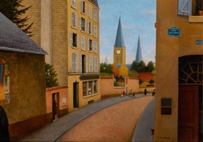 Lot 550 - Rene Rimbert French, 1896-1991 Paris Street,...