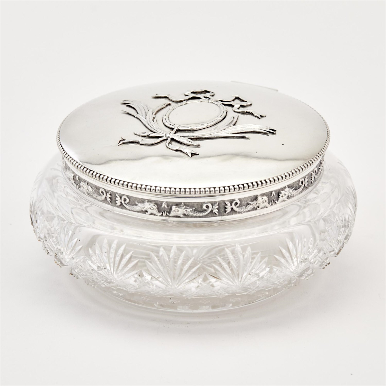 Lot 75 - Fabergé Silver-Mounted Glass Covered Box...