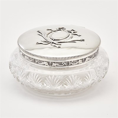 Lot 75 - Fabergé Silver-Mounted Glass Covered Box...