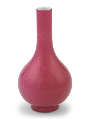 Lot 119 - Chinese Pink Monochrome Porcelain Bottle Vase