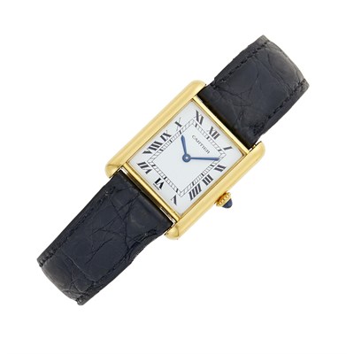 Lot 59 - Cartier Paris Gold 'Tank' Wristwatch, Ref. 60001