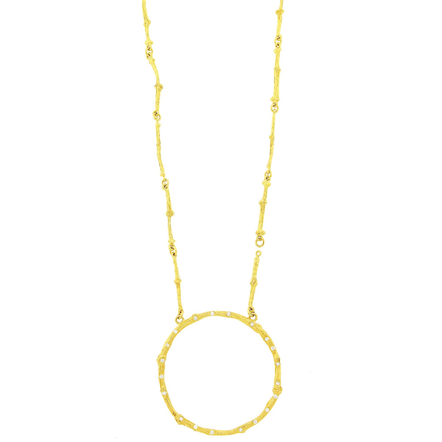 Lot 1036 - Gold and Diamond Pendant-Necklace