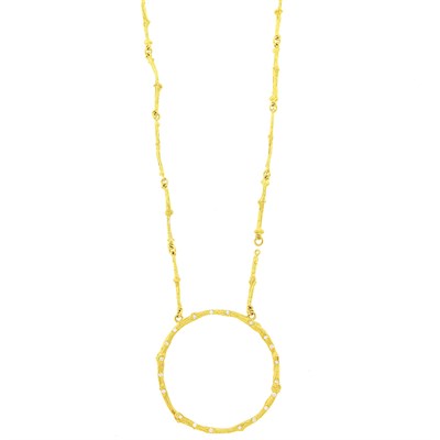 Lot 1036 - Gold and Diamond Pendant-Necklace