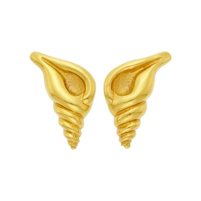 Lot 22 - Ilias Lalaounis Pair of Gold Shell Earclips