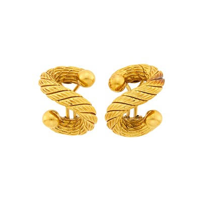 Lot 1033 - Weingrill Pair of Gold Earclips