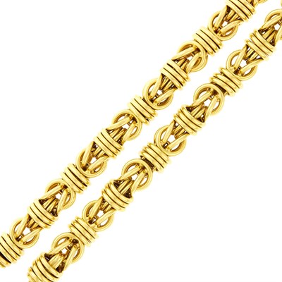 Lot 17 - Pair of Gold Bracelets/Necklace Combination