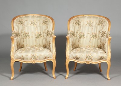 Lot 244 - Pair of Louis XV Style Giltwood Bergères