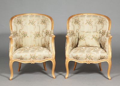 Lot 244 - Pair of Louis XV Style Giltwood Bergères