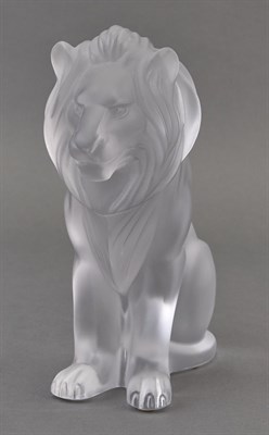 Lot 277 - Lalique Glass Lion Sculpture Height 8 inches.