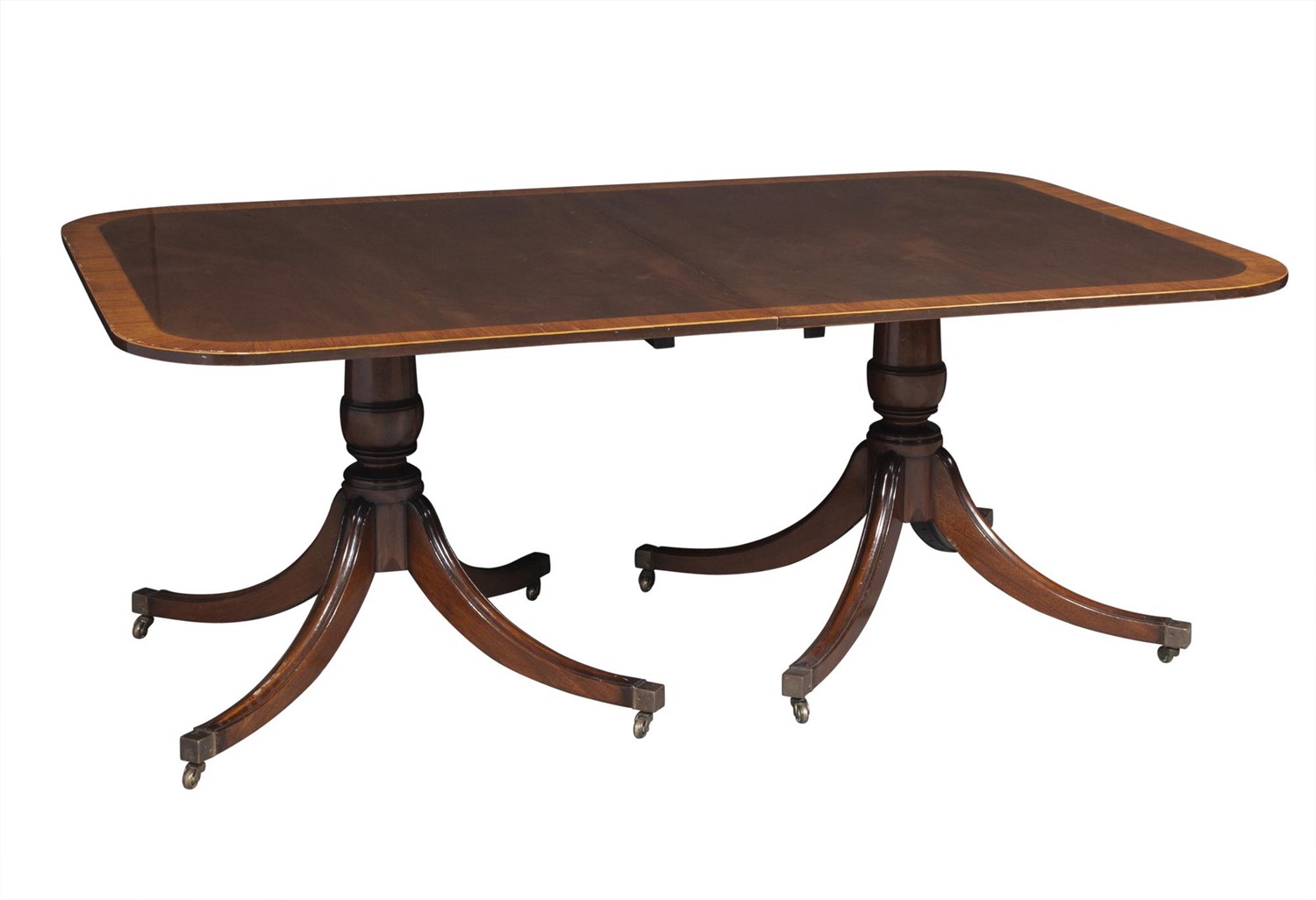 Lot 0 - George III Style Mahogany Two-Pedestal Dining Table