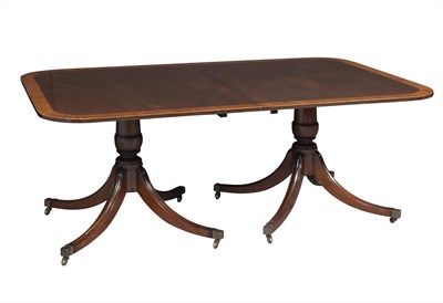Lot 0 - George III Style Mahogany Two-Pedestal Dining Table
