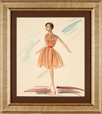 Lot 671 - A fine sketch for Audrey Hepburn in Funny Face