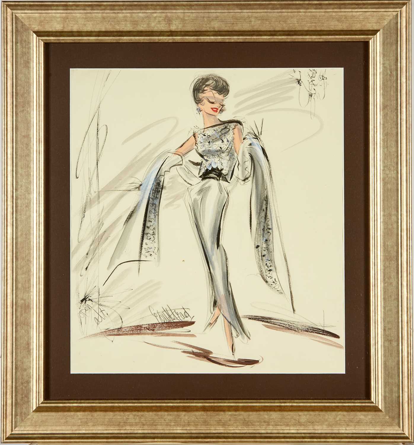 Lot 5119 - An original Edith Head sketch for Judy Garland