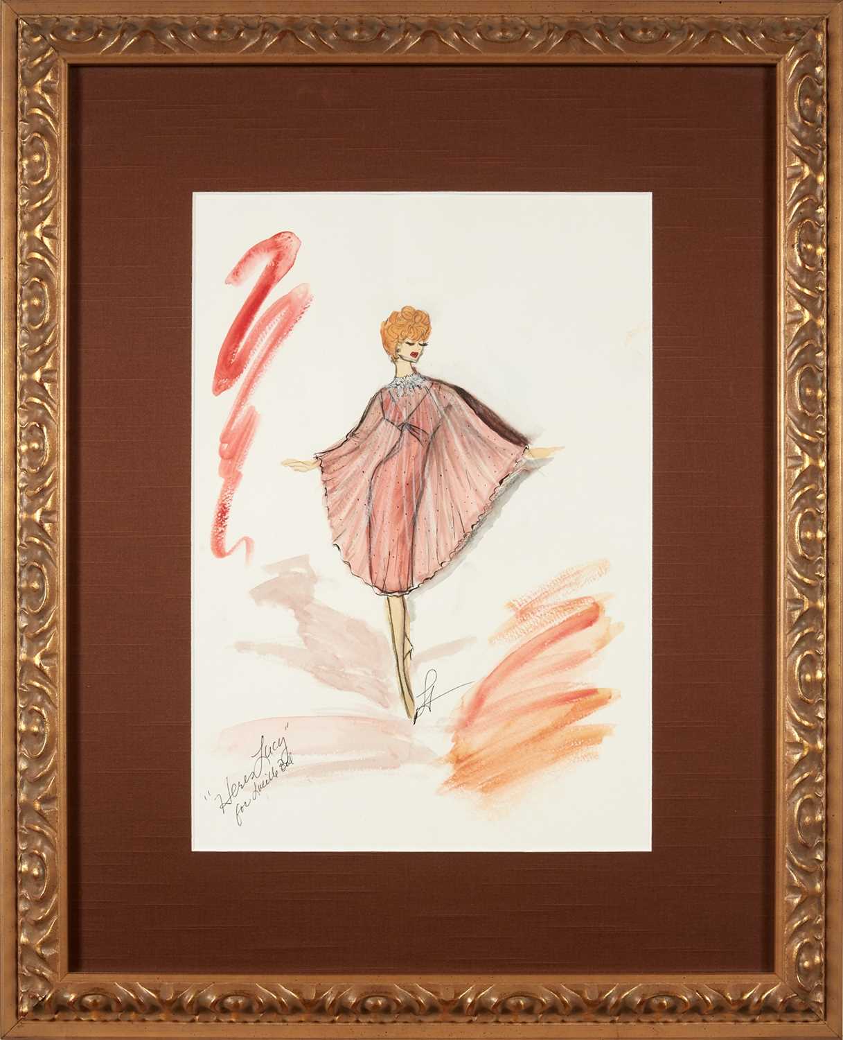 Lot 5059 - An original costume sketch for Lucille Ball