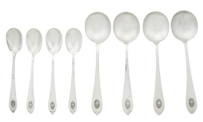 Lot 206 - Set of Dominick & Haff Sterling Silver "Pointed Antique" Pattern Spoons