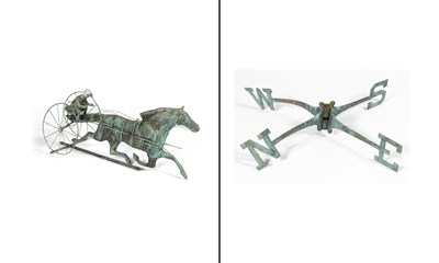 Lot 239 - Copper and Zinc Horse and Sulky Weathervane...