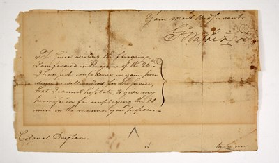 Lot 276 - WASHINGTON, GEORGE War-date signature clipped...