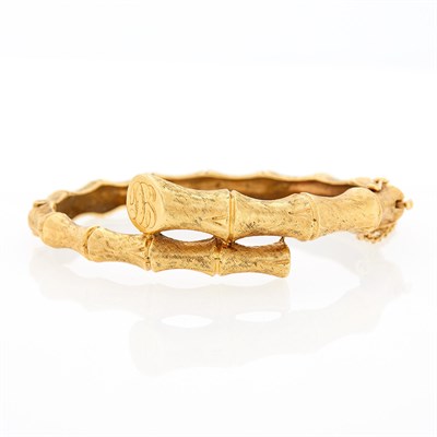 Lot 1023 - Gold Bamboo Bangle Bracelet