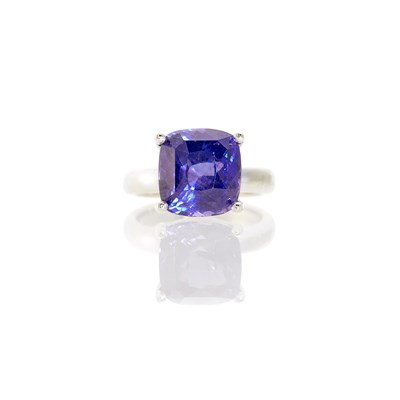 Lot 2169 - White Gold and Purple Sapphire Ring