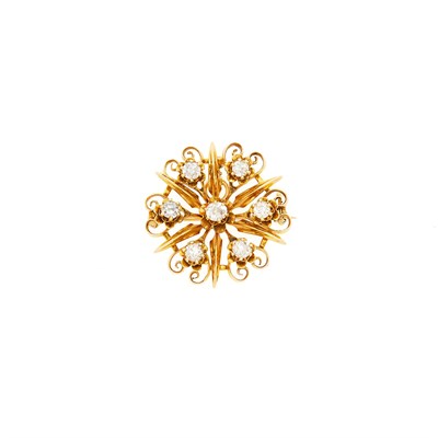 Lot 1082 - Antique Gold and Diamond Pendant-Brooch