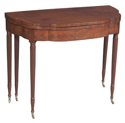 Lot 201 - Federal Carved and Inlaid Mahogany Five-Legged...