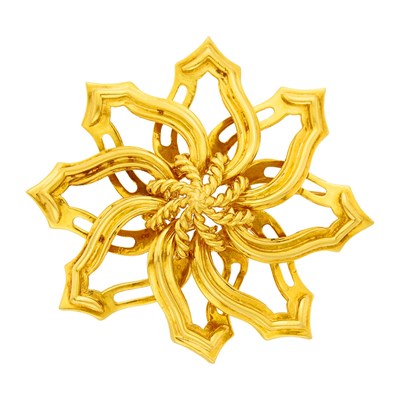 Lot 135 - Tiffany & Co. Gold Flower Pendant-Brooch