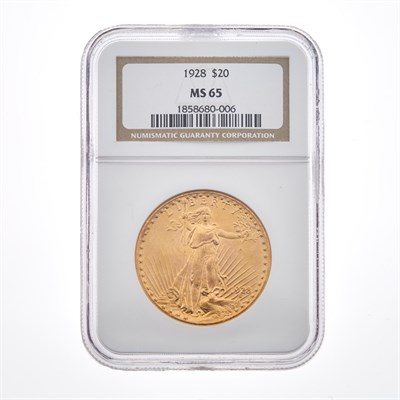 Lot 1085 - United States 1928 $20 St. Gaudens NGC MS 65