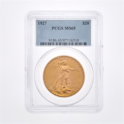 Lot 1055 - United States 1927 $20 St. Gaudens PCGS MS65...