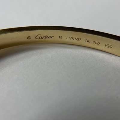 Lot 18 - Cartier Gold 'Love' Bangle Bracelet