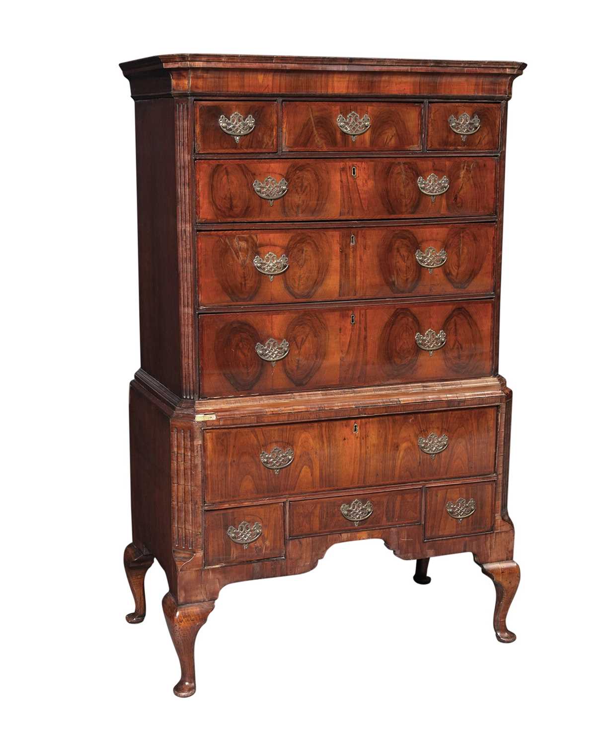 Lot 124 - George II Inlaid Walnut Chest on Stand