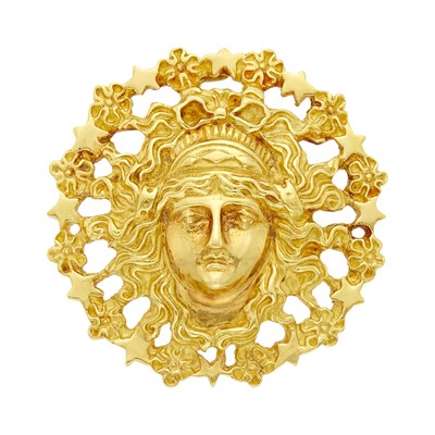 Lot 94 - Wander Gold Mask Pendant-Brooch, France