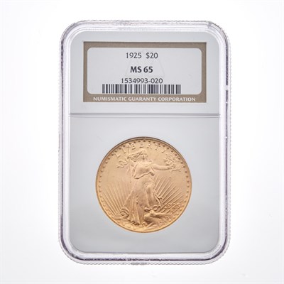 Lot 1051 - United States 1925 $20 St. Gaudens NGC MS65 A...