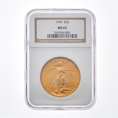 Lot 1048 - United States 1924 $20 St. Gaudens NGC MS65...