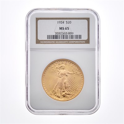 Lot 1049 - United States 1924 $20 St. Gaudens NGC MS65...