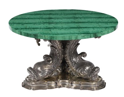 Lot 122 - Gianmaria Buccellati Sterling Silver and Malachite Table