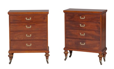Lot 138 - Pair of William IV Style Mahogany Chest of Drawers
