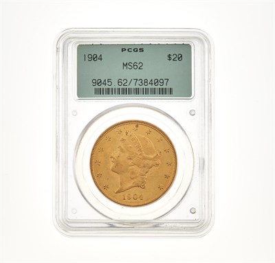 Lot 1043 - United States 1904 $20 Liberty Head PCGS MS62