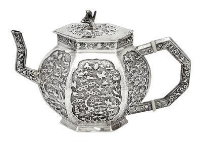 Lot 207 - Victorian Sterling Silver Chinoiserie Teapot
