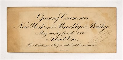Lot 263 - [NEW YORK] Ticket to the Opening Ceremonies of...