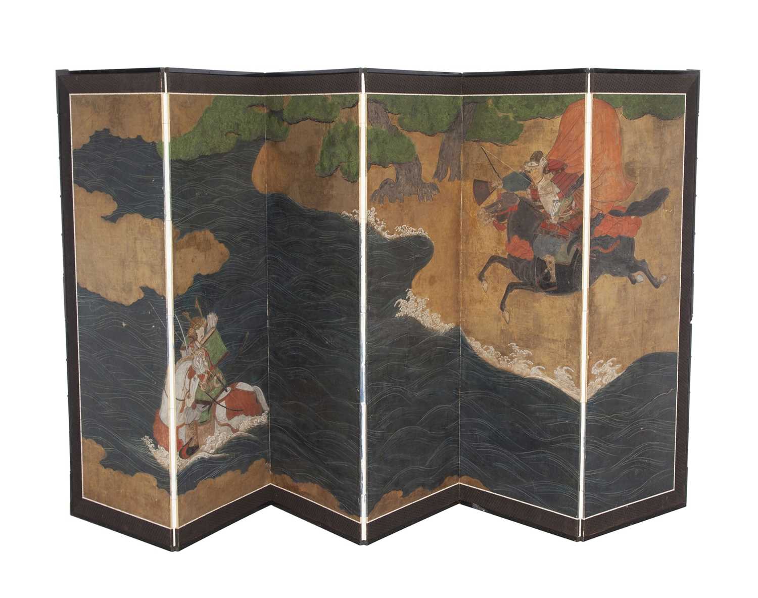 Lot 86 - A Japanese Six-Panel Byobu Screen