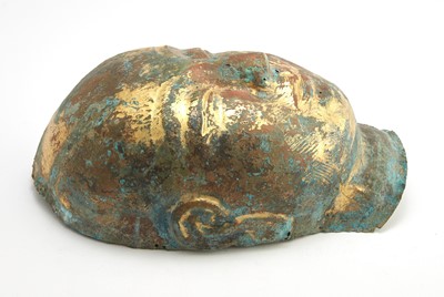 Lot 61 - A Chinese Gilt Copper Funerary Mask