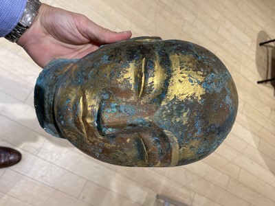 Lot 97 - A Chinese Gilt Copper Funerary Mask