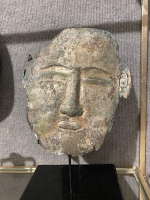 Lot 60 - A Chinese Silver Funerary Mask
